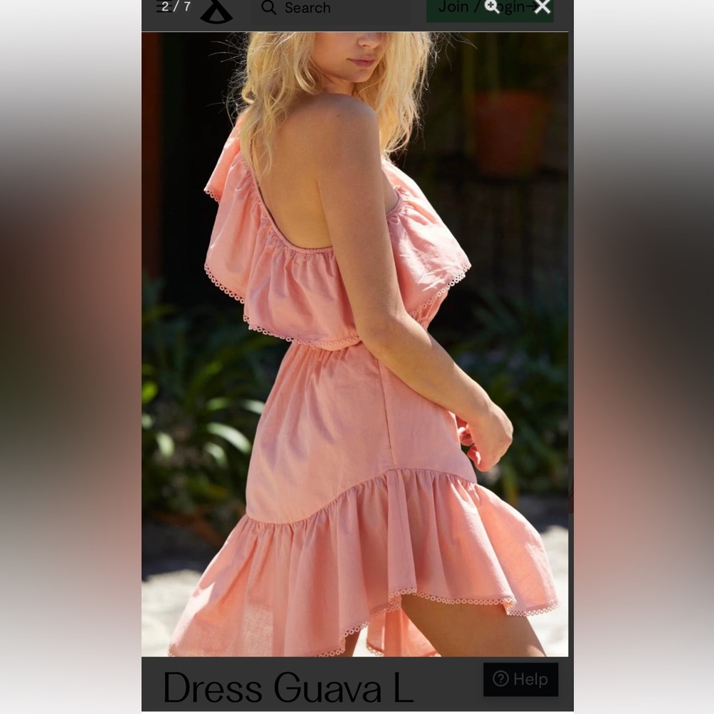 Free People one shoulder peach mini